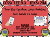One and Two Step Equations Task Cards QR Codes Bundle