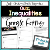 One and Two Step Inequalities Google Forms Quiz