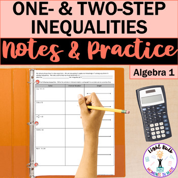 Preview of One- and Two-Step Inequalities Guided Notes and Worksheet