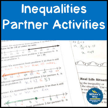 One And Two Step Inequalities Partner Activities By Wilcox S Way