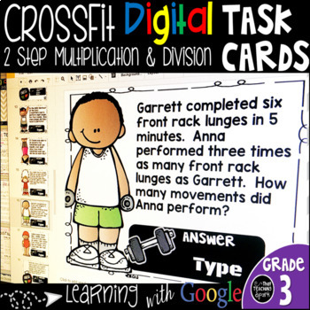 Preview of One and Two Step Multiplication Division Word Problems Digital Task Cards