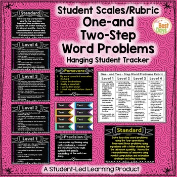 Preview of One- and Two-Step Word Problems Rubric and Posters 3.OA.D.8