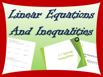 Preview of One day lesson on linear equations and inequalities including powerpoint