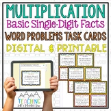 One digit Multiplication Task Cards Word Problems