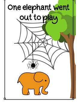 Preview of One elephant went out to play flannel board free printable