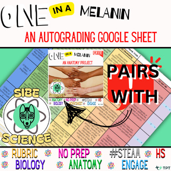 Preview of One in a Melanin | Biology & Anatomy Project-Based Learning  | Google | Rubric