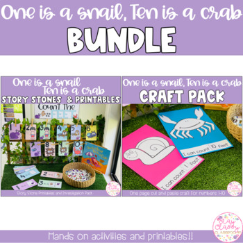 Preview of One is a Snail, Ten is a Crab | Story Stones, Craft & Printables BUNDLE