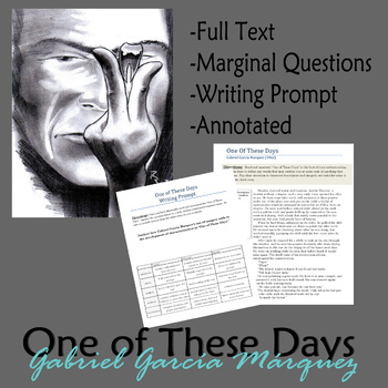 Preview of One of These Days - Close Reading & Writing Prompt