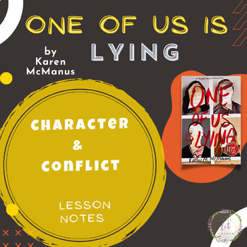 Preview of One of Us is Lying Character & Conflict Lesson, Writing, Text Evidence, Foldable
