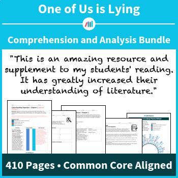 Preview of One of Us is Lying — Comprehension and Analysis Bundle | Distance Learning