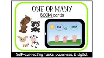 Preview of One or Many (On the Farm) - Digital Task Cards with Boom cards