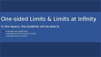 Preview of One-sided Limits & Limits at Infinity