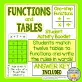 One-step Functions and Tables Matching Activity