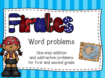 Preview of One-step addition and subtraction word problems (pirate themed)