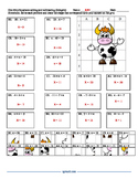 One step equations puzzle worksheet with integers