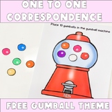 One to One Correspondence 1-10: Gumball Theme FREE