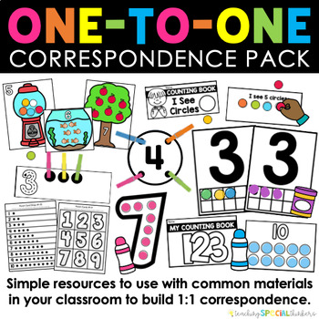 Preview of One to One Correspondence Activity Pack (Counting & Number Recognition Practice)