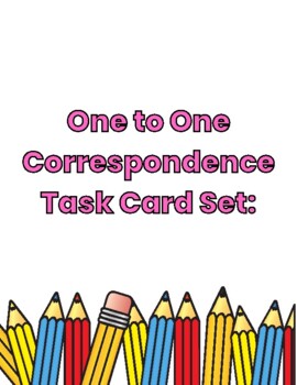 Preview of One to One Correspondence Task Card Set