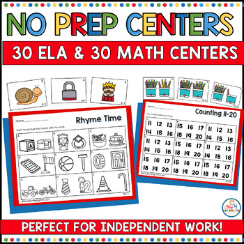 Literacy and Math Centers for individuals or pairs
