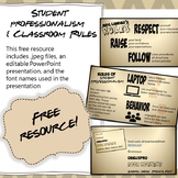 Student Professionalism and Classroom Rules Graphics