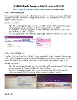 Preview of Microsoft OneNote How To Document (Basics)