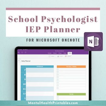 Preview of OneNote Planner for School Psychologists & Special Ed Teachers