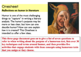 OneSheet: Reflections and activities on humor in literature