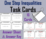 Solving One Step Inequalities Task Cards Activity