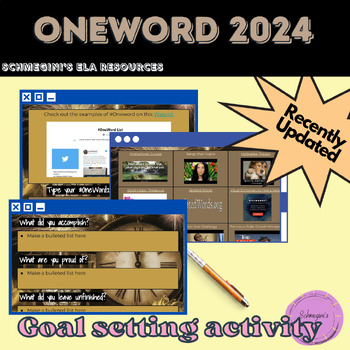 Preview of OneWord2024: One Word Goal Setting and Writing Activity Updated for 2024