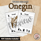 Onegin Ballet | Word Search | Worksheet | For Ballet Class