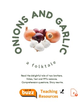 Preview of Onions & Garlic - Leveled Reader  CEFR B2. Story. Folktale. Reading. ESL. EFL.