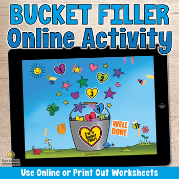 Preview of Online BUCKET FILLER SEL Lesson -Digital Kindness & Friendship Activity 4th-5th