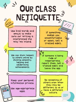 Online Behaviour - Netiquette Poster by Francine Cirillo | TpT