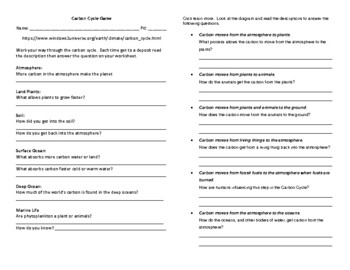 Preview of Online Carbon Cycle Game -Distance Learning