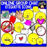 Online Chat Etiquette Icons Clip Art Set DISTANCE LEARNING