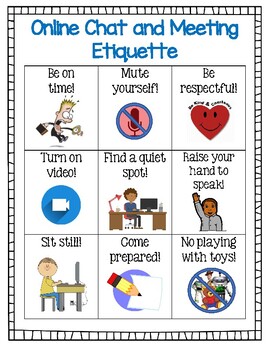 Online Chat And Meetings Etiquette By Punny Teacher Creations Tpt