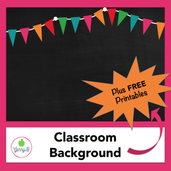 Online Classroom Background | Chalkboard Background with Festive Banner
