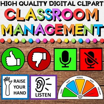 Preview of Online Classroom Management Clipart for Google Slides or PowerPoint Lessons