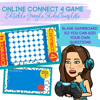 Preview of Online Connect 4 Game (Editable Google Slides Game Template)