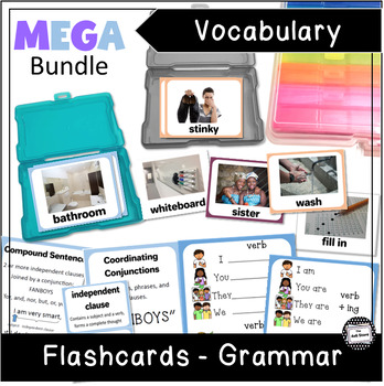 Preview of English Vocabulary Flashcard Mega Bundle for Online and Classroom ESL ELL Speech