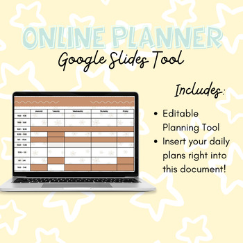 Preview of Online Editable Planning Template