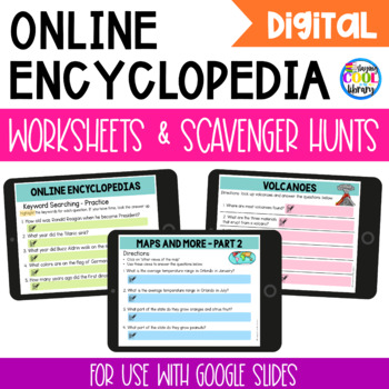 Preview of Online Encyclopedia Research Activities - Digital for Google Slides