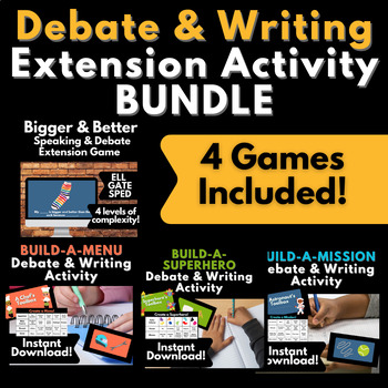 Preview of STEAM Problem Solving, Debate, & Writing Extension Activity Bundle