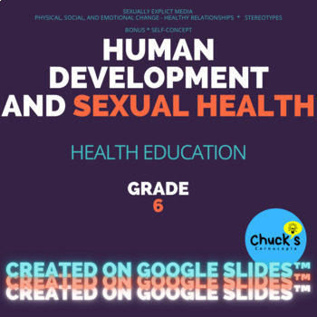 Preview of Online Health  Human Development and Sexual Health for Grade 6 on Google Slides™