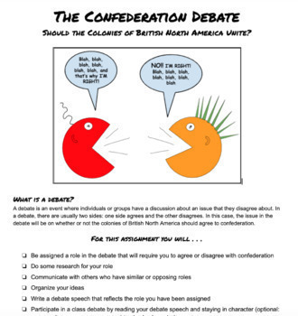 Preview of Online/In-Person Learning - Grade 8 History - The Confederation Debate
