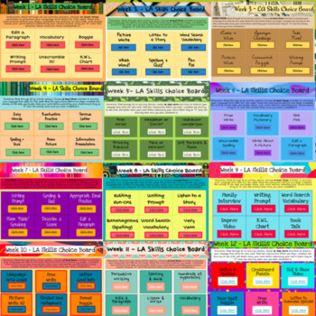 Preview of Online Language Arts Choice Board - Bundle