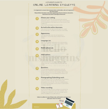 Preview of Online Learning Etiquette for students