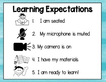 online learning expectations by periwinkle primary tpt