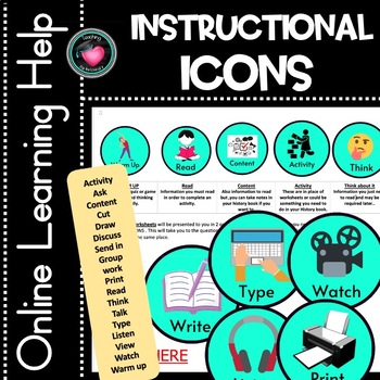 Preview of Online Learning - Instructional Icons