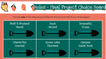 Preview of Online Learning Novel Study - "Holes" Final Project